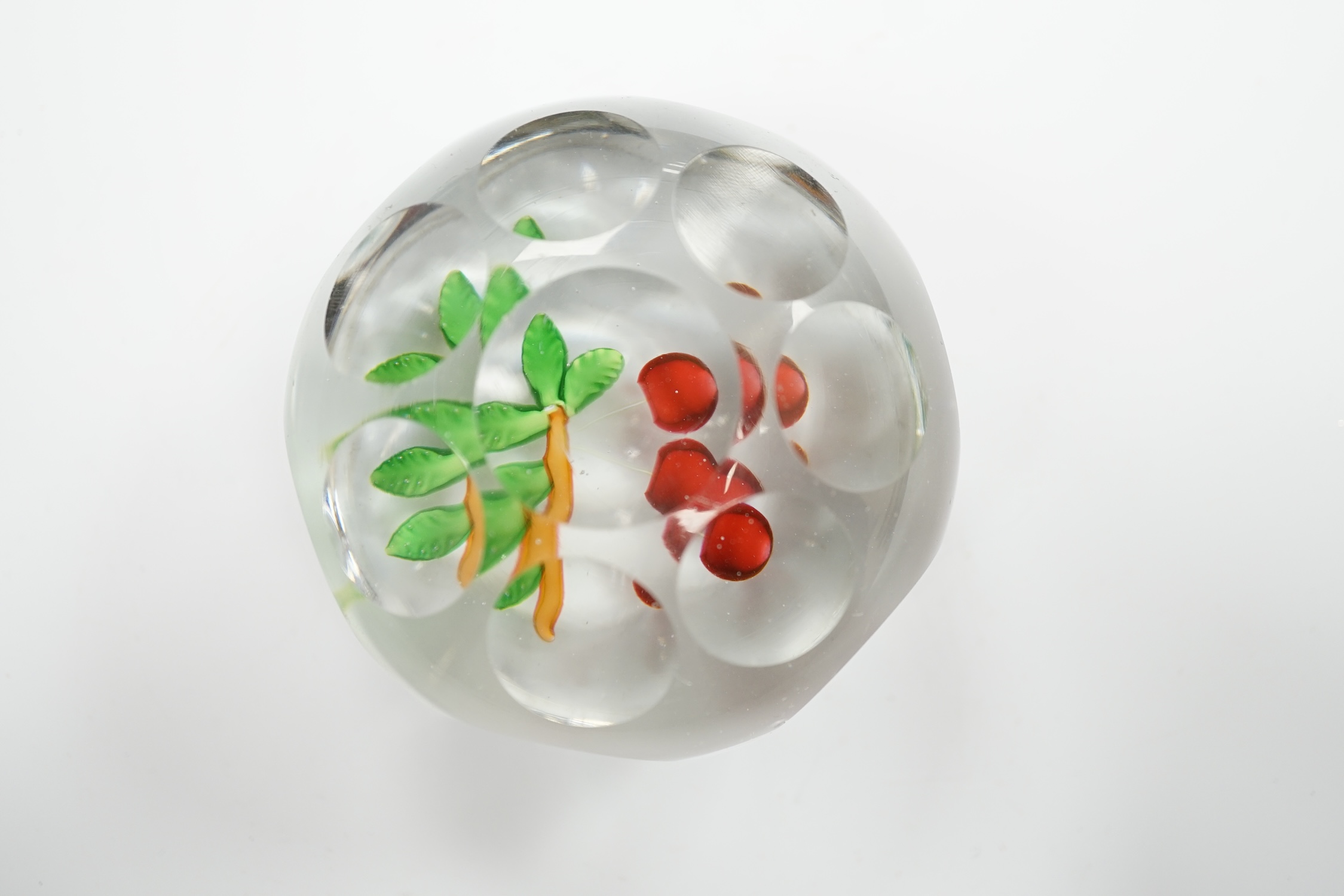 A St Louis glass faceted paperweight, 7cm in diameter